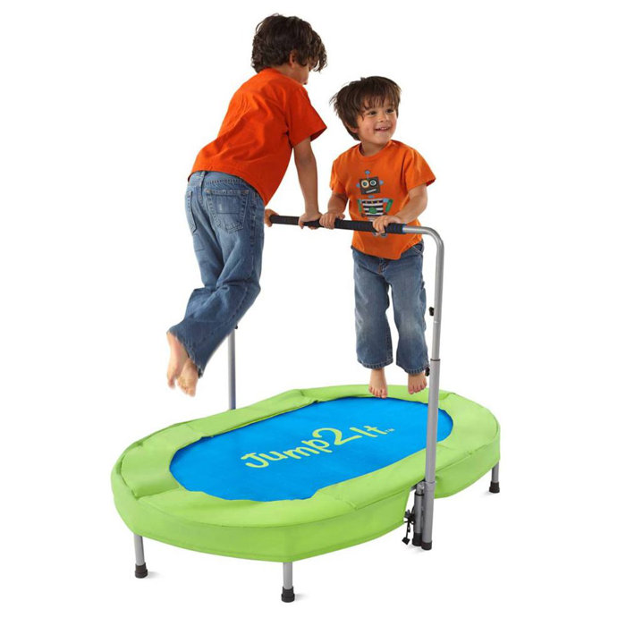 Hearthsong Jump2It Adjustable 57" Oval Trampoline with Handlebar